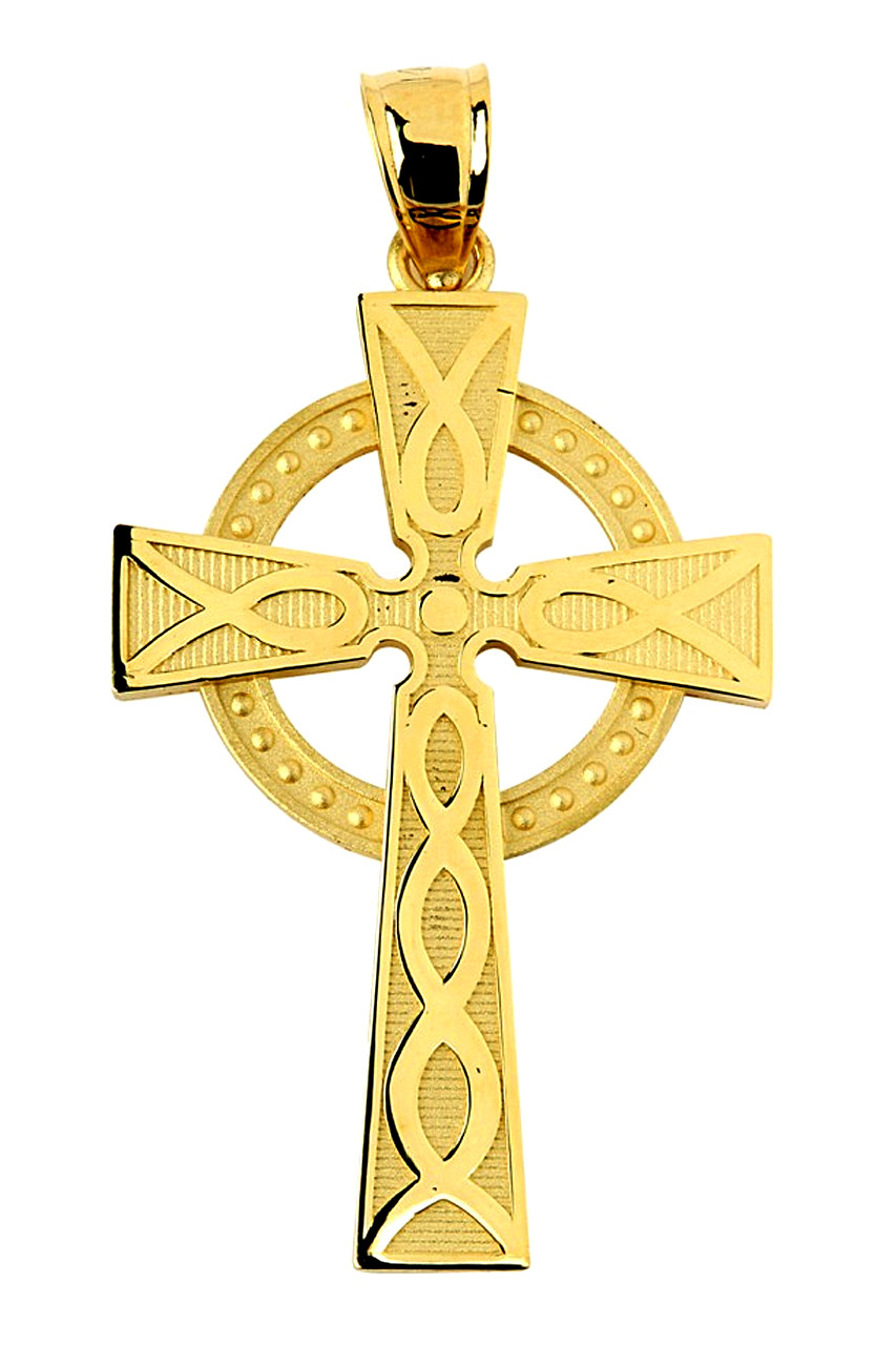 Celtic gold Gold Cross cross  charm Charm Yellow