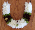 Cloth Flower Super soft White with Brown Roses WB95