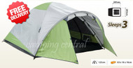 OZtrail Classic 3V Dome Hiking 3 Man Person Tent - Dimensional and Floor Plan