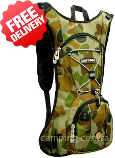 Caribee Auscam Quench 2 Ltr Camo Hydration Pack - (Front View)