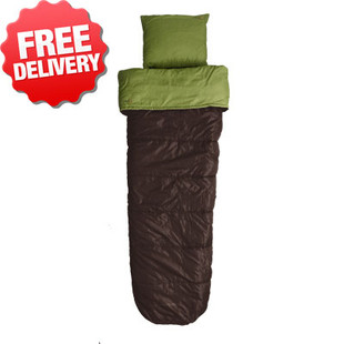 Caribee Cloud +5 Cel. Sleeping Bag + Pillow - Green