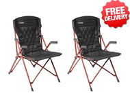 2 X Caribee Chieftain Folding Portable Camping Camp Picnic Arm Chair - with free shipping