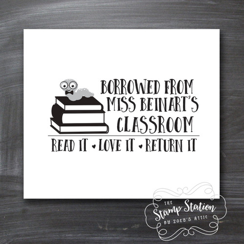 School librarian teacher self inking book stamp