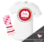 Valentine's Day my first cupcake onesie and matching leg warmer set
