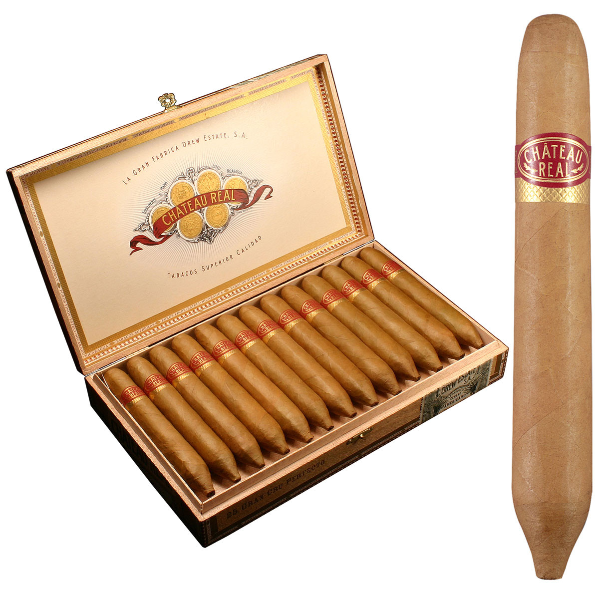 Drew Estate Chateau Real Gran Cru Perfecto Claro Selection
