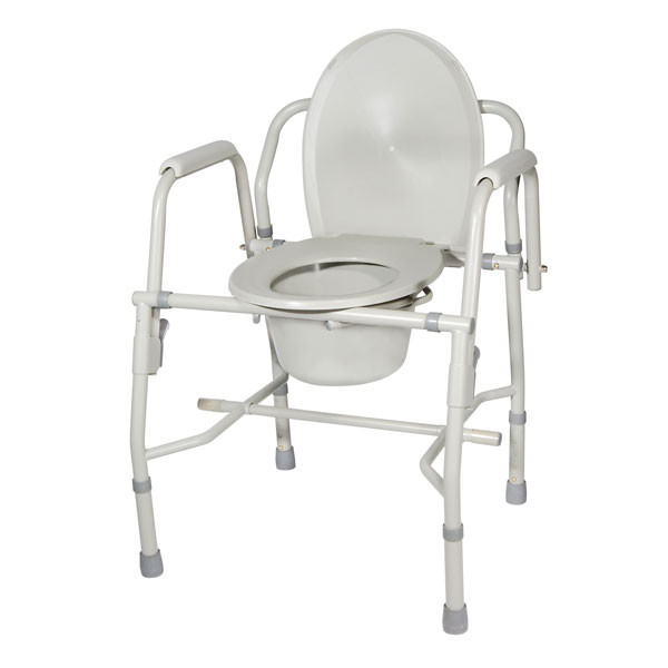 Steel Drop Arm Bedside Commode with Padded Arms | Commode Chair ... Steel Drop Arm Bedside Commode with Padded Arms | Commode Chair ...