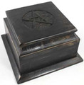 Ancient Black Wooden Pentacle Altar Box