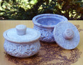 Mystic Leaves Soapstone Covered Cauldron Pot . Hand Carved for Burning Incense & Resins . Smudge Pot . Burning Vessel