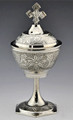 Celtic Maltese Cross Pewter Carved Incense Censor Burner Vessel 6.5"