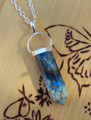 Azurite Gemstone Pendulum Necklace . Crystal Visions, Spiritual Seekers, Meditation, Chakras