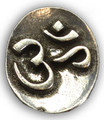 OM Stone . Altar or Pocket Stone . Pewter