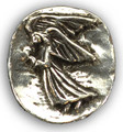 Angel Stone . Altar or Pocket Stone . Pewter