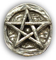 Pentacle Stone Altar or Pocket Stone . Pewter