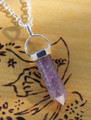 Lepidolite Mica Crystal Pendulum Necklace . "Stone of Transformation" Reduces Stress, Depression, Addictions