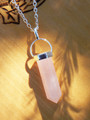 Rose Quartz Pendulum Necklace . Love, Compassion, Healing