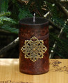 Lady Godiva . Medieval Alchemy Pillar Candle . Chocolate Amber, Sandalwood, Mocha, Sugared Vanilla