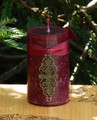 Mina . Medieval Alchemy Pillar Candle . Night Blooming Jasmine, Hibiscus, Heather, Camillia, Faerie Rose and Sugared Dark Amber