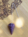 Lepidolite Mica Gemstone Pendulum  . "Stone of Transformation" Reduces Stress, Depression, Addictions