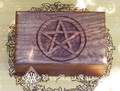 Pentacle Carved Box 4x6 . Indian Rosewood