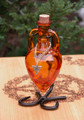 Ancient Magick Potion Bottle Vessel with Metal Stand - Amber