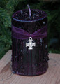 Witches Shield . Herbal Alchemy Magick Candle Rich in Pure Dragons Blood Resin . Protection from Evil, Psychic Vampires, Self Defense