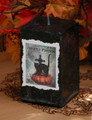 Haunted Pumpkin 2x3 Candle in Black. Samhain, Halloween, Seance, Otherworldly Spirit Workings, Haunts