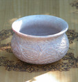 Mystic Leaves Soapstone Cauldron Pot . Medium . Hand Carved for Burning Incense & Resins . Smudge Pot . Burning Vessel