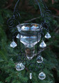 Faerie Garden Hanging Candle Holder Lantern . For Tealights and Votive Candles . Glass Cup and Beads