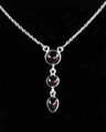 Almandine Garnet Drop Necklace in Sterling Silver . Protection, Shielding Negativity, Healing, Success, Love, Faeries