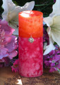 Summer Sunset Pillar 2.5x6 . Summer Solstice, Evening Illumination, Love . Grapefruit, Lemon Verbena, Lime, Lily, Creamy Vanilla Sugar