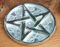 Pentacle Altar Tile . Silver Plate