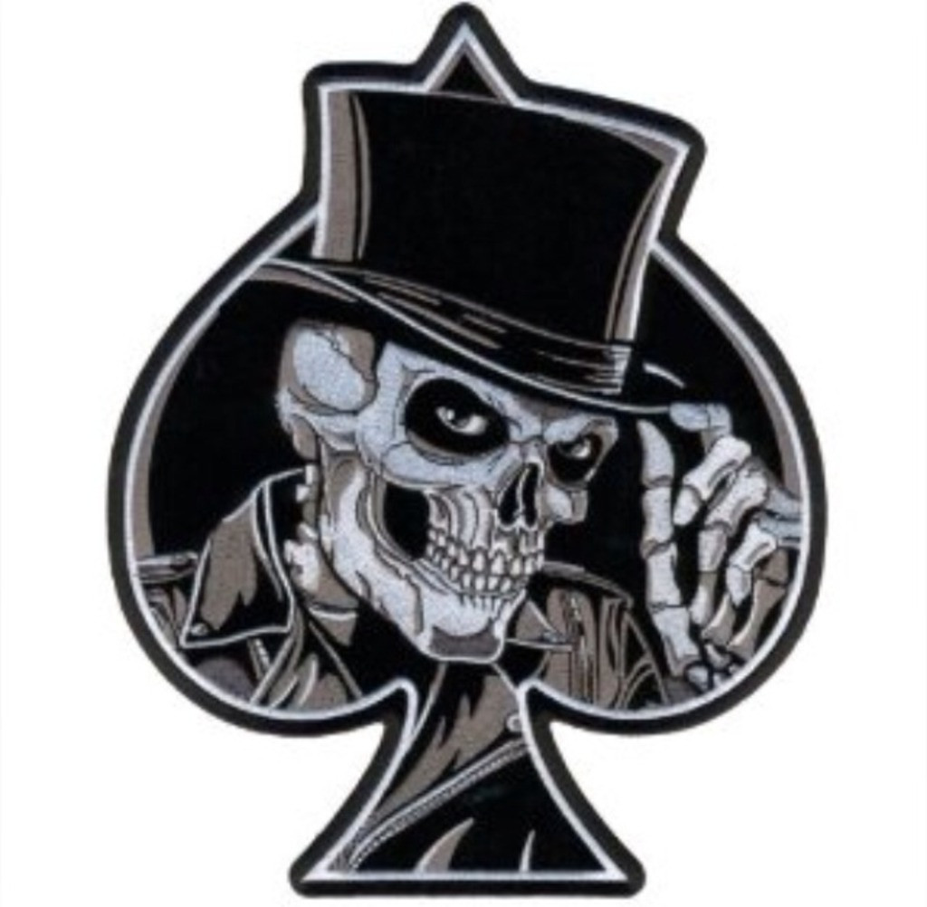 Top Hat Skull Patch Top Hat Skull Biker Patches