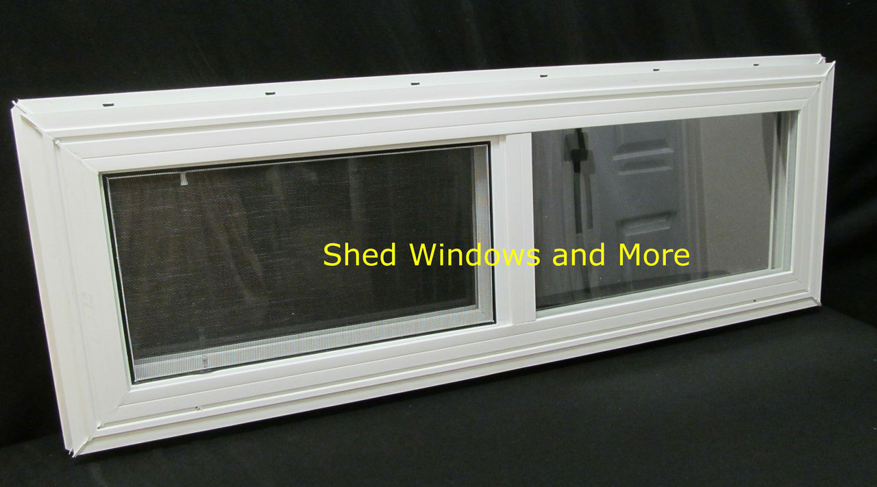 36" x 12" Double Pane Horizontal Sliding Vinyl Window Shed Windows