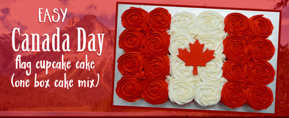 Easy Canada Day Flag Cupcake Cake ScoopNSave