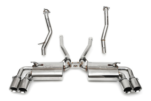 Complete high-performance exhaust & intake solution for the 958 Cayenne S / GTS; includes Maxflo Mufflers with Deluxe Quad Style Tips, Secondary Catbypass Pipes, and a BMC F1 Replacement Air Filter.