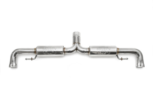Replaces the heavy factory mufflers and tips with lightweight free-flowing straight-through pipes for increased power and sound.