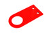 Universal tow hook precision-cut from 3/16" steel with a 2" hole; available in 4.5", 5.5", 6.5", and 7.5" lengths with a red powdercoated finish 