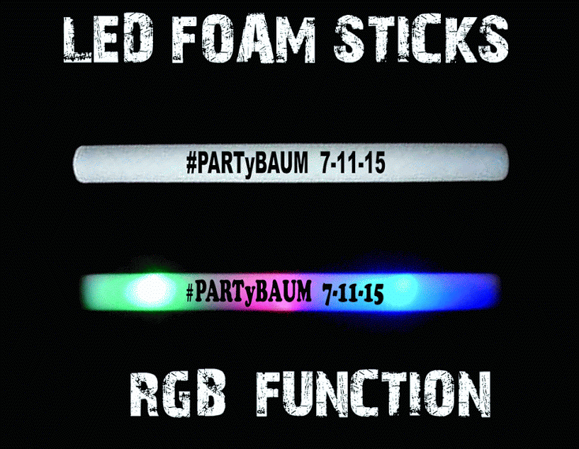 customize your foam sticks for any party.