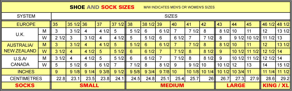 Men S Sock Sizes Vs Shoe Sizes Men S Sock Sizes Vs Shoe Sizes