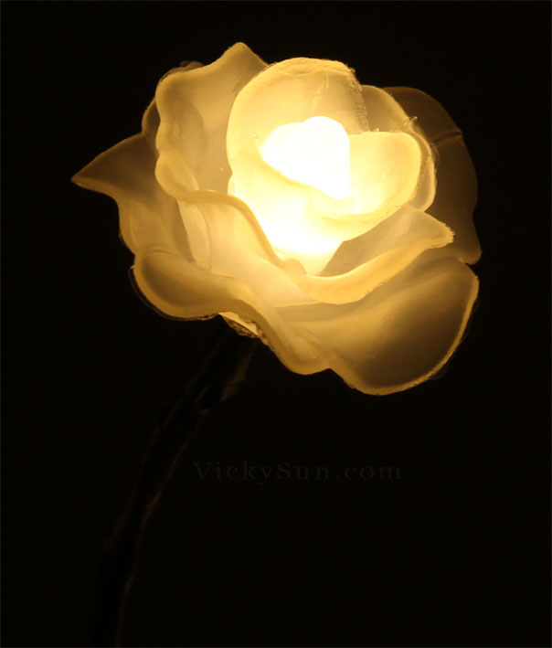 Vickysun 35cm Battery Operated Wedding Rose Flower Warm Led Warm White Rose Flower Lights In Vase