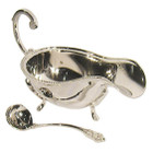 23CM French Shabby Chic Silver Gravy Boat With Ladle