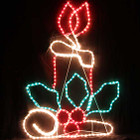 Animated 98CM High Christmas Leaf Candle Motif Rope Lights
