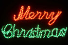 Animated 1M 'Merry Christmas' Red Green Sign Motif Rope Lights