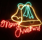 Animated 88.5CM Christmas Bells with "Merry Christmas" Motif Rope Lights