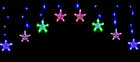 8 Pcs 2.1M LED Multi Colours Christmas Stars 'V' Curtain Lights