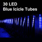 11.6M 30 LED Blue Icicle Tube Christmas Lights & Snowing Function