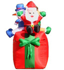 1.6M Inflatable Air Blown Rotating Santa Snowman with Lights for Christmas