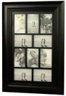 Shabby Chic Wood Multi Photo Frame 10 Open for 4x6 Black