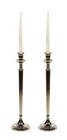 Pair of Nickel Polished Silver Candle Holders