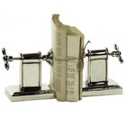 Set of 2 Adjustable Clamp Nickel Bookends